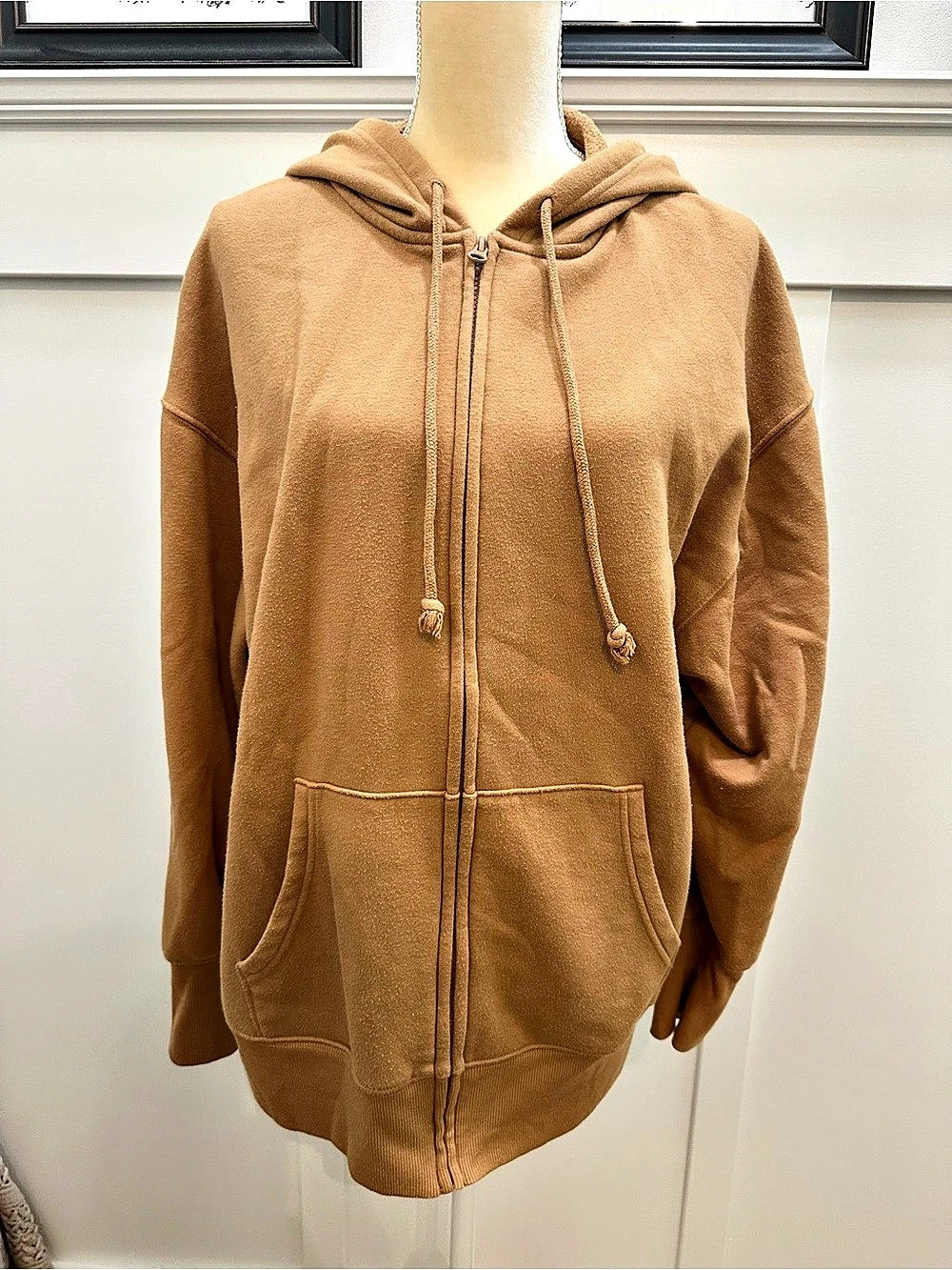 Wild Fable Oversized Zip-Up Hoodie in Caramel Brown Size Small